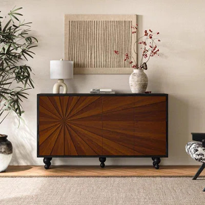 Vintage Solid Wood Storage Cabinet with Four Doors | Wayfair North America