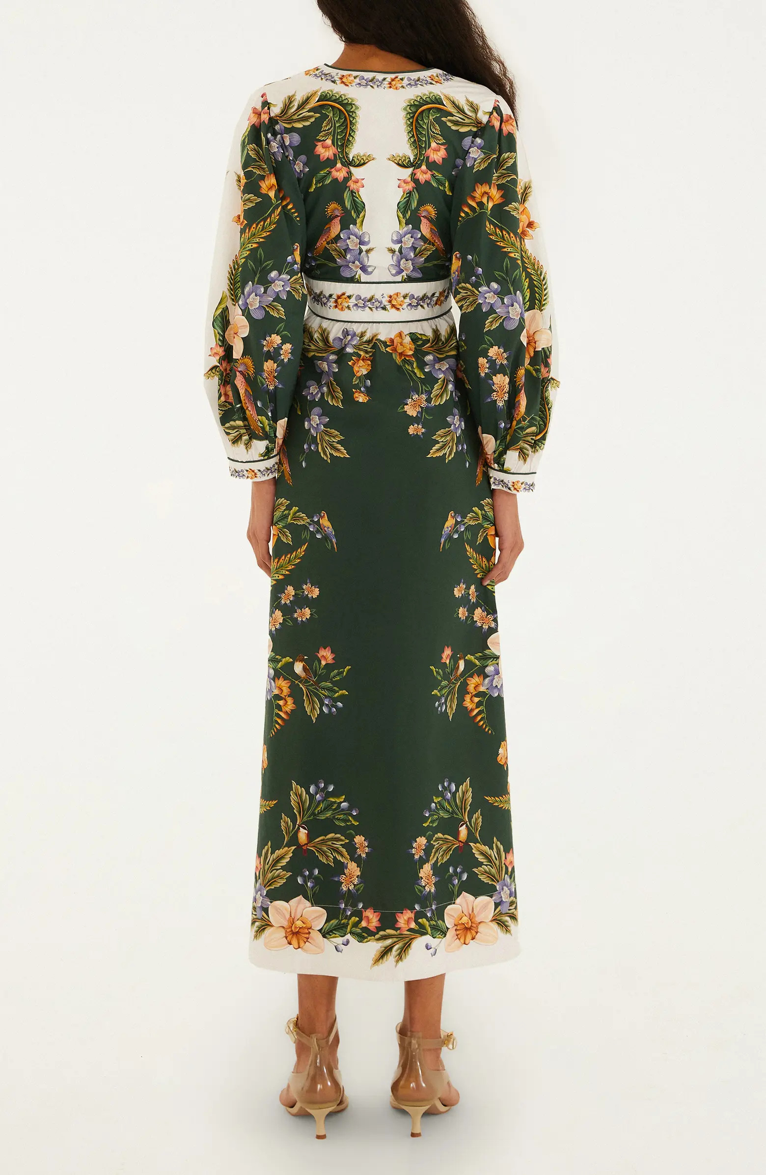 Nature Green Long Sleeve Floral Maxi Dress | Nordstrom