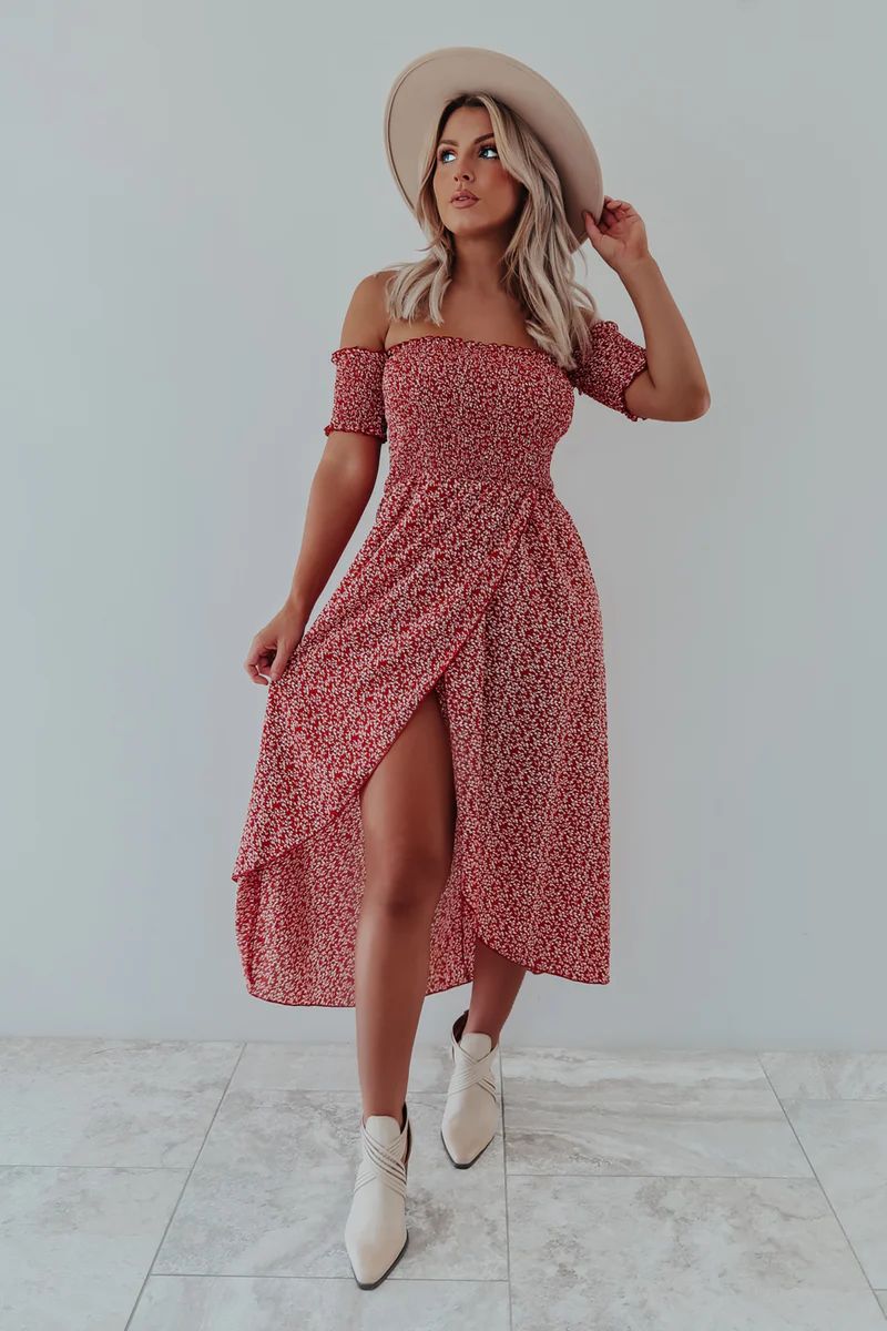 Say What You Mean Dress: Burgundy/Ivory | Shophopes