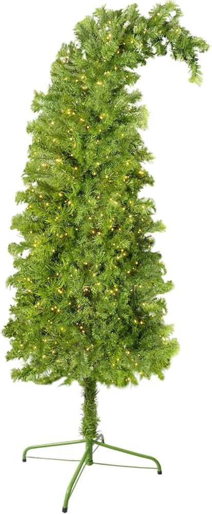 6FT Whimsical Christmas Tree Prelit, Artificial Christmas Tree with Lights, Lime Green Bent Tall ... | Amazon (US)