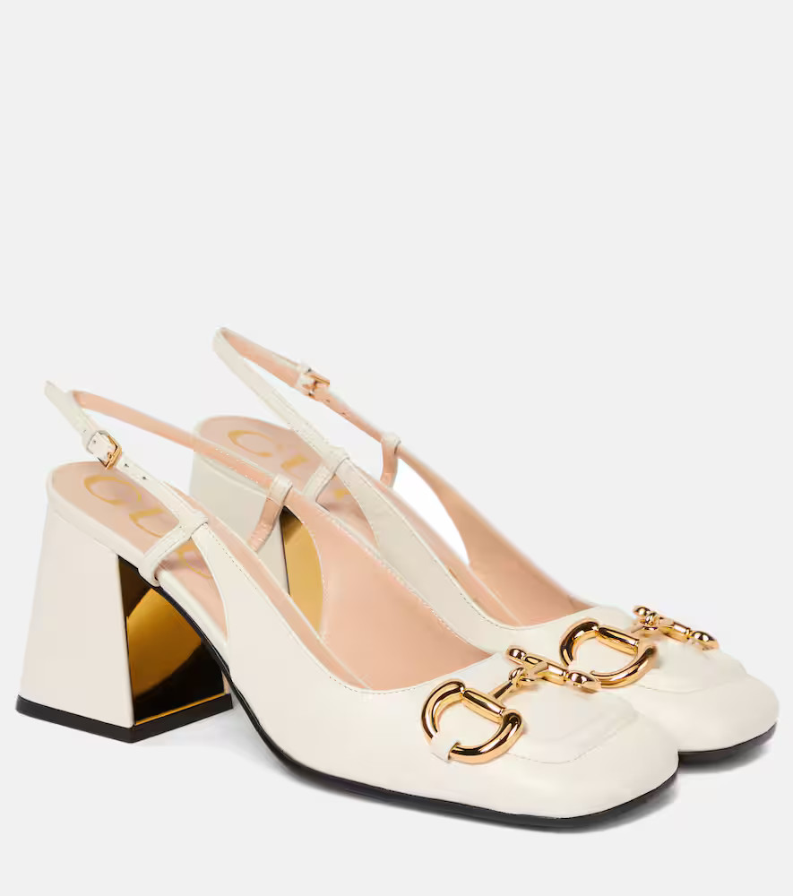 Gucci Horsebit leather slingback pumps | Mytheresa (US/CA)