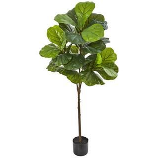 Nearly Natural 54 in. Fiddle Leaf Artificial Tree (Real Touch) 9121 - The Home Depot | The Home Depot