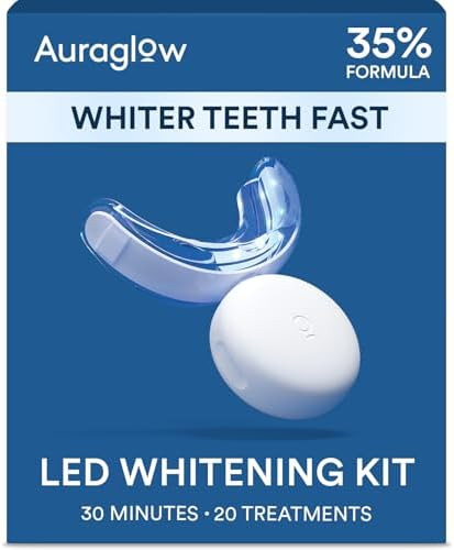 Auraglow Teeth Whitening Kit, LED Accelerator Light, 35% Carbamide Peroxide Teeth Whitening Gel, ... | Amazon (US)