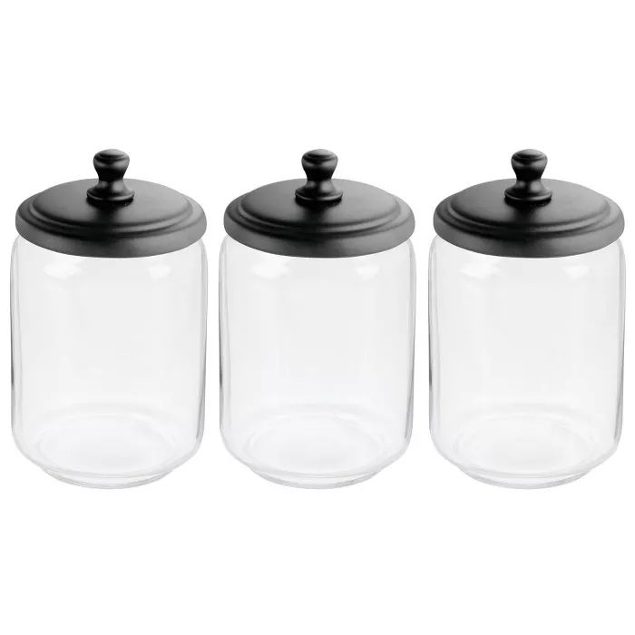 mDesign Glass Storage Apothecary Jar for Bathroom Vanity, 3 Pack | Target