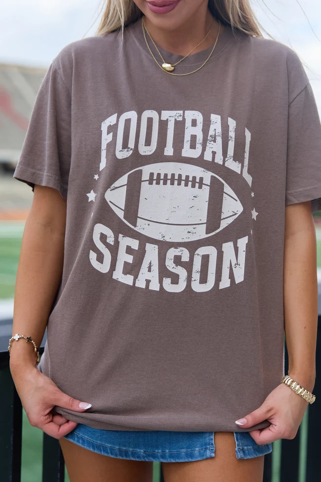 Football Season Brown Graphic Tee | Pink Lily