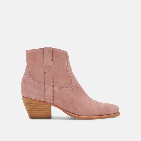 SILMA BOOTIES IN ROSE SUEDE | DolceVita.com