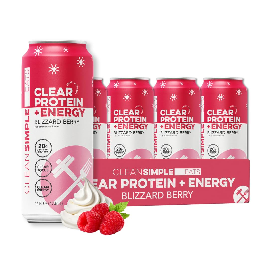 Clear Protein + Energy Blizzard Berry 16 oz Can - 12 Pack | Amazon (US)
