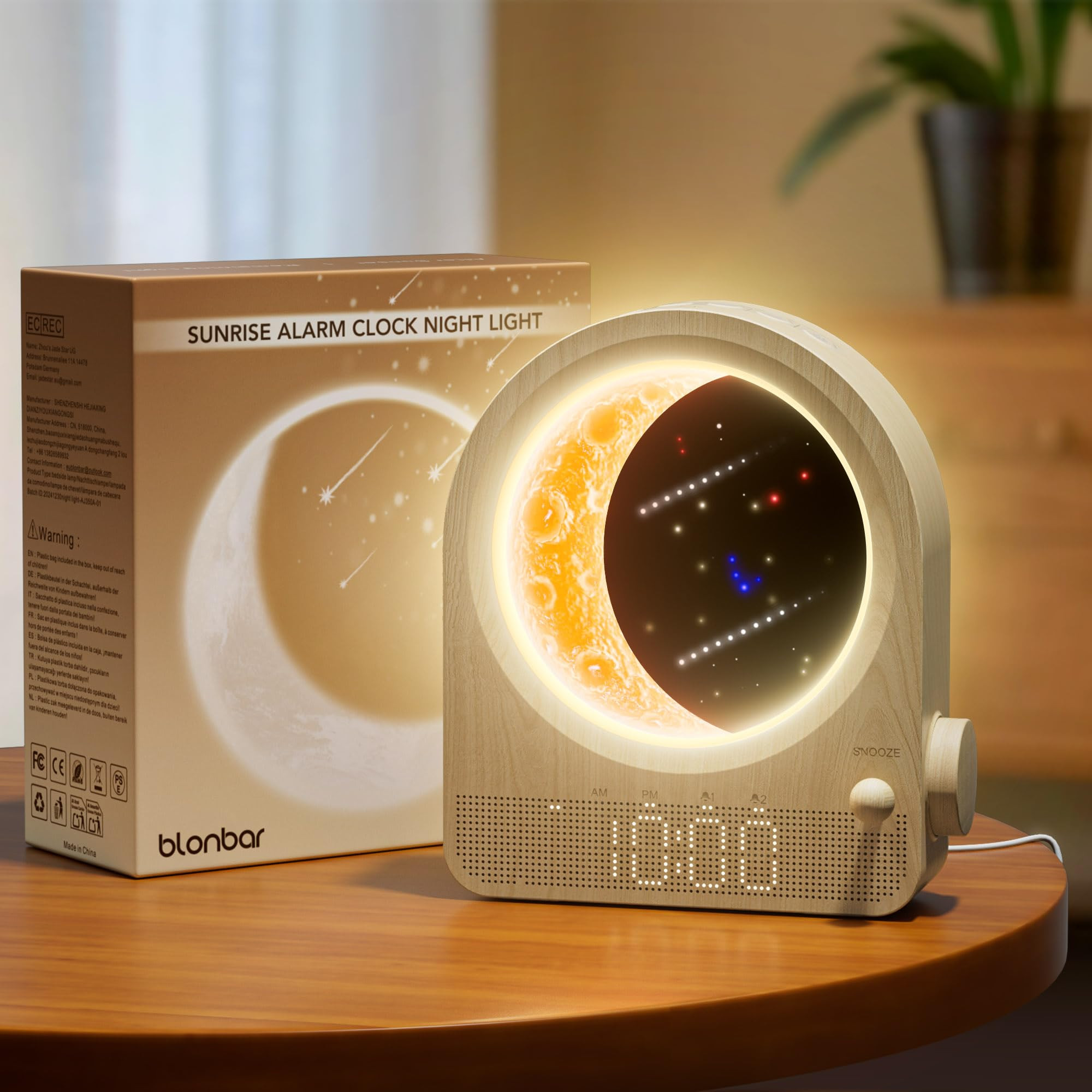 Sunrise Alarm Clocks for Bedrooms, Stepless Dimmable Moon Lamp Dual Alarm Clock Wake Up Light wit... | Amazon (US)