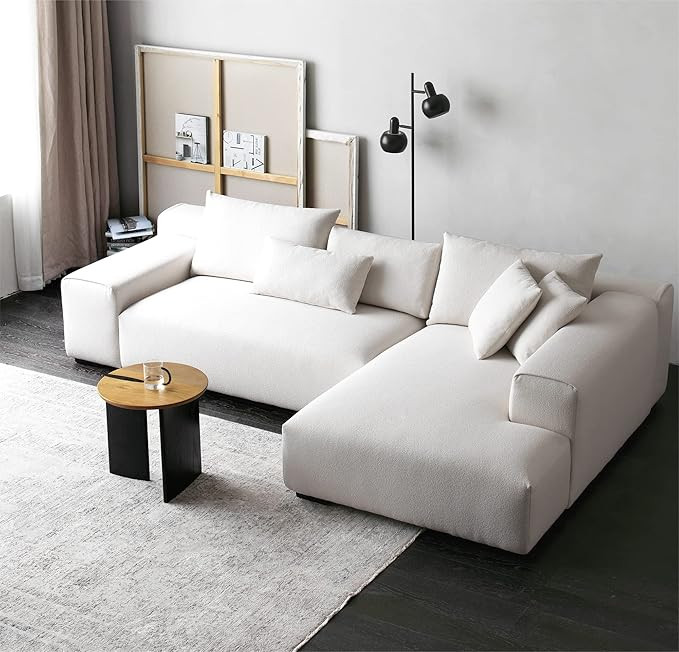Acanva Modern Minimalist Sofa with Extra Deep Seats for Living Room, Bedroom and Lounge, L-Shaped... | Amazon (US)