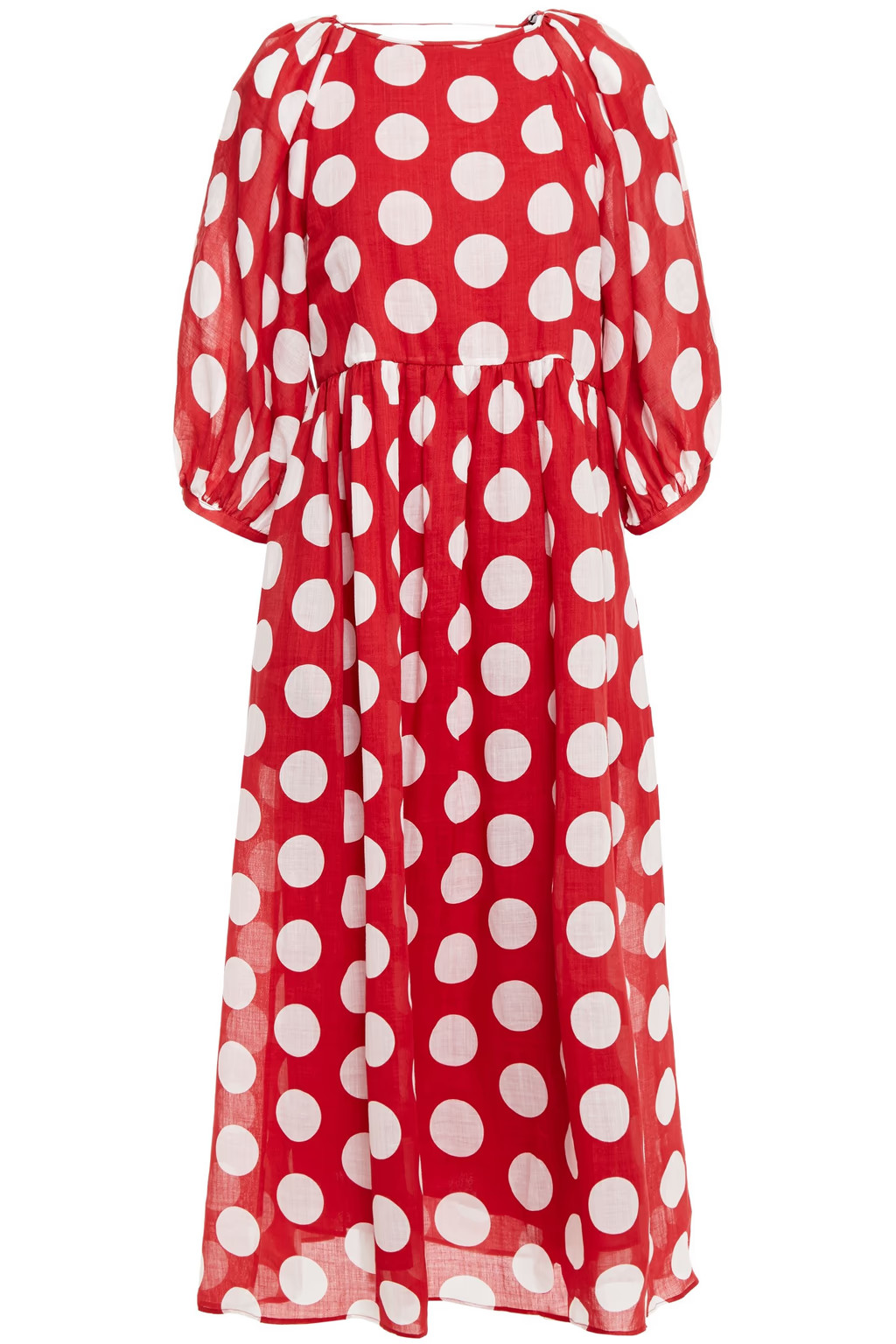 Cutout polka-dot ramie-gauze midi dress | The Outnet (UK and Europe)