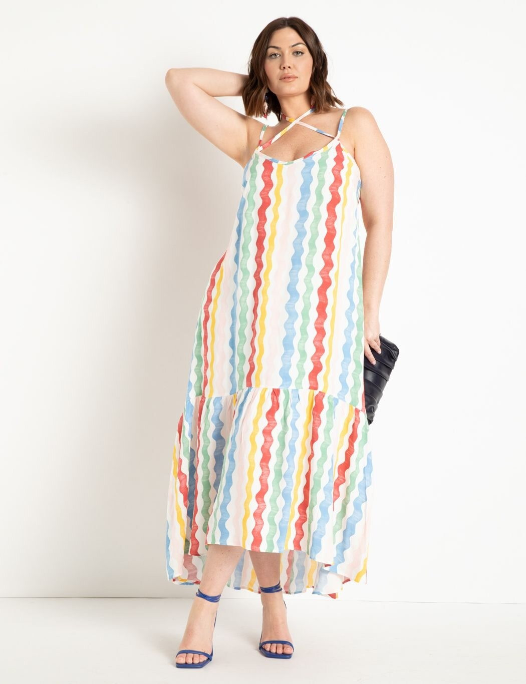 Striped Maxi with Low Back | Women's Plus Size Dresses | ELOQUII | Eloquii