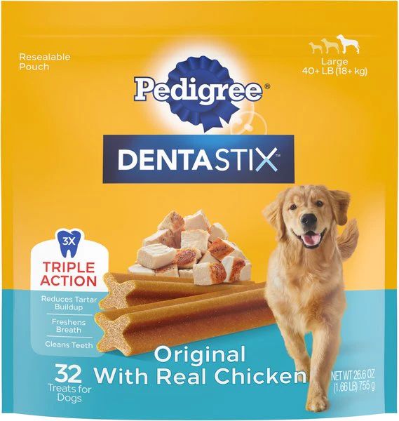 PEDIGREE Dentastix Large Original Dental Dog Treats, 32 count - Chewy.com | Chewy.com
