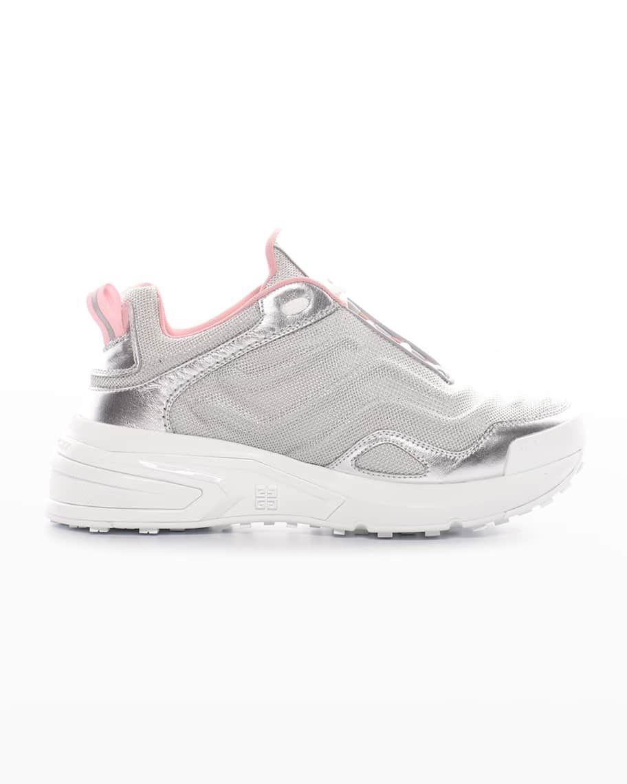 Givenchy Giv 1 Light  Runner Sneakers  In Laminated And Textured Mesh | Neiman Marcus
