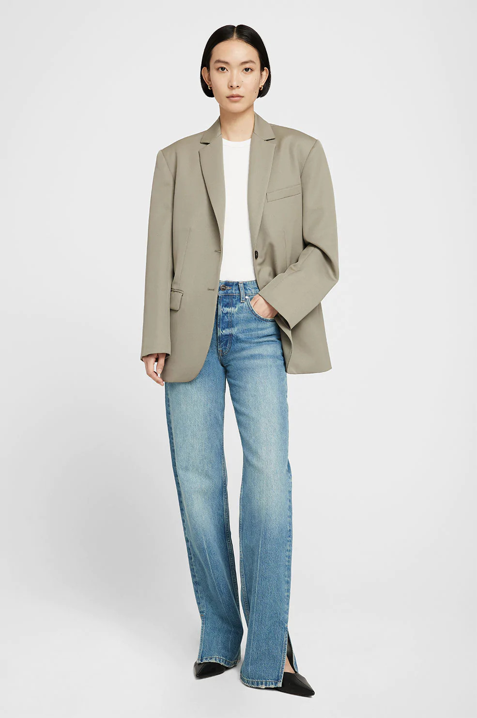 Quinn Blazer - Green Khaki | Anine Bing