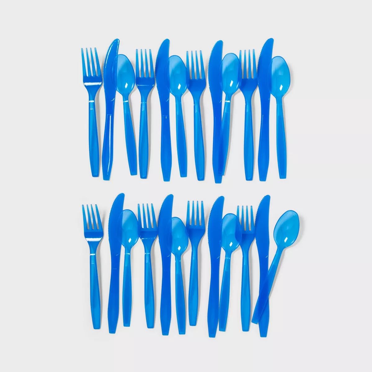 24ct Plastic Cutlery Set Translucent Blue - Sun Squad™: Disposable Silverware for Parties & Pic... | Target