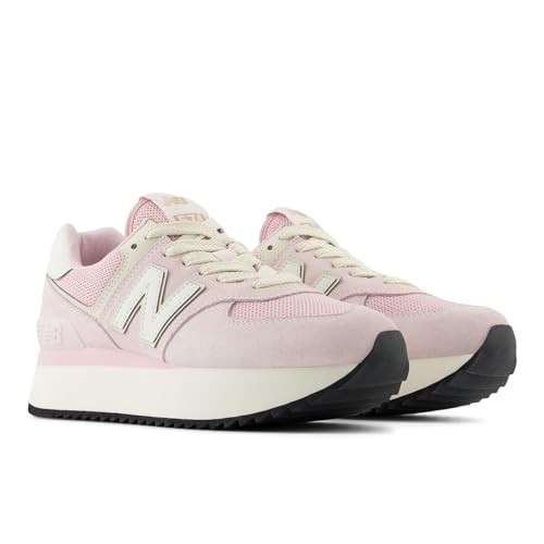 New Balance Women's 574+ Sneaker, Mid Century Pink/Pink Granite, 7.5 | Amazon (US)