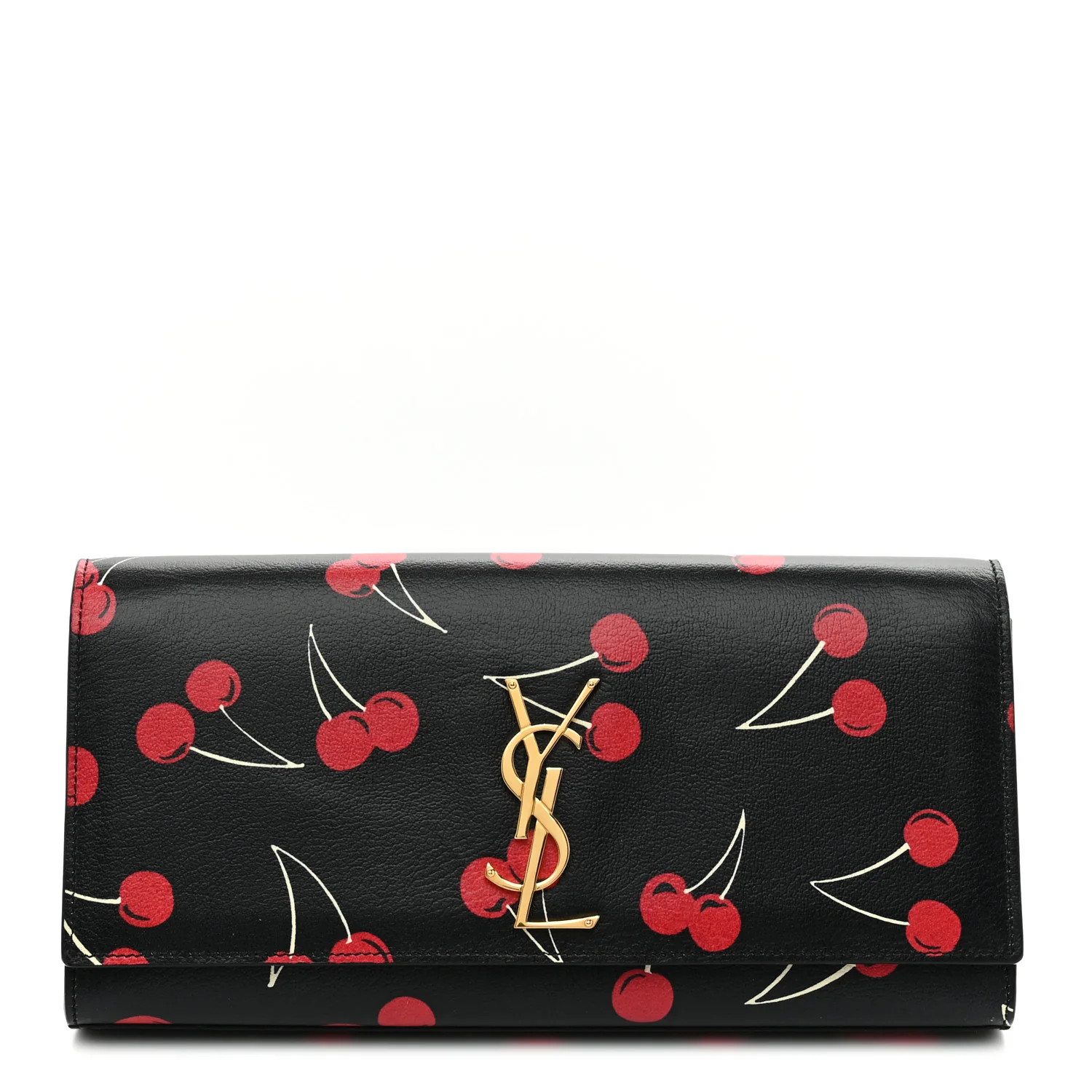 Grained Calfskin Cherry Classic Monogram Clutch | FASHIONPHILE (US)