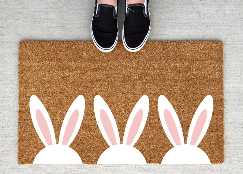 Easter Bunny Welcome Doormat, Easter Doormat, Jesus, Spring Decor, Personalized Doormat, Funny Do... | Etsy (US)