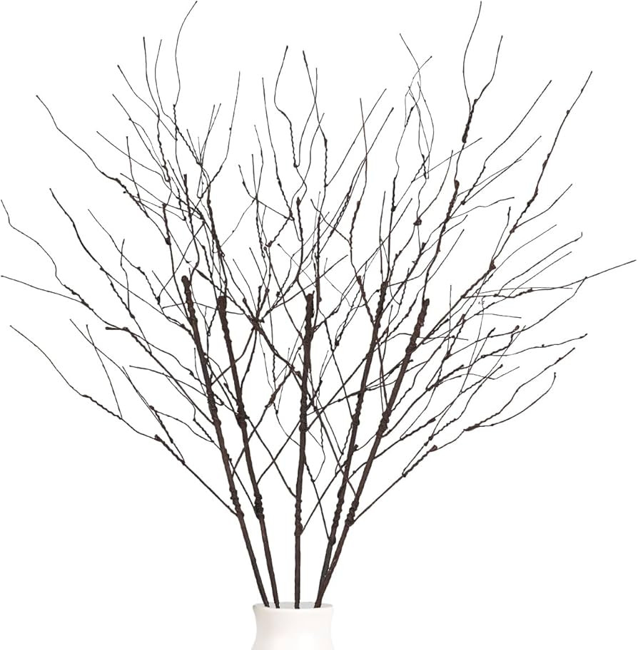 Artificial Branches for Vase,5PCS 35.5inch 30 Branches Faux Curly Willow Branches,Bendable Fake S... | Amazon (US)