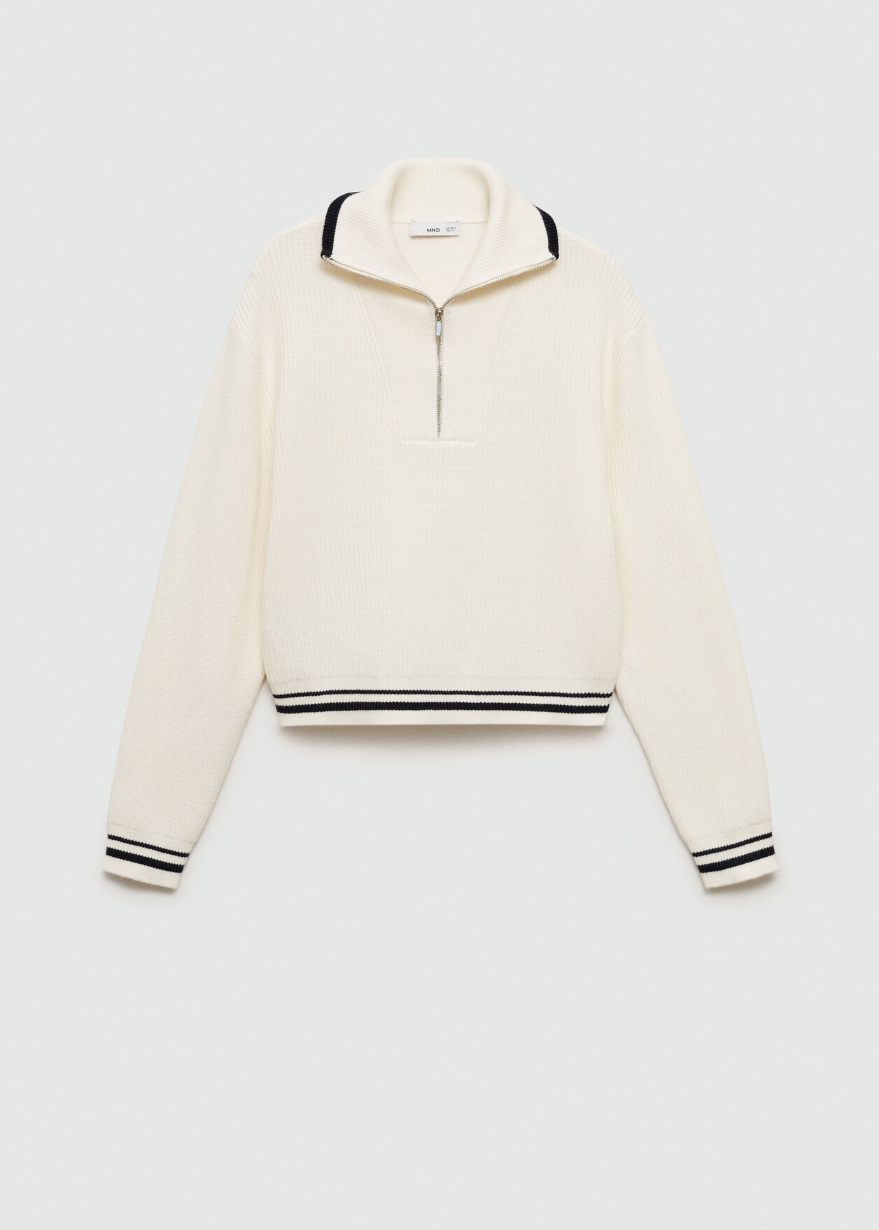 Striped sweater with zip | MANGO (UK)