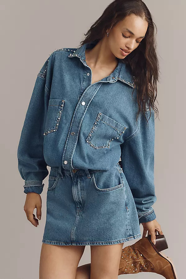 Ilene Denim Mini Dress | Anthropologie (US)