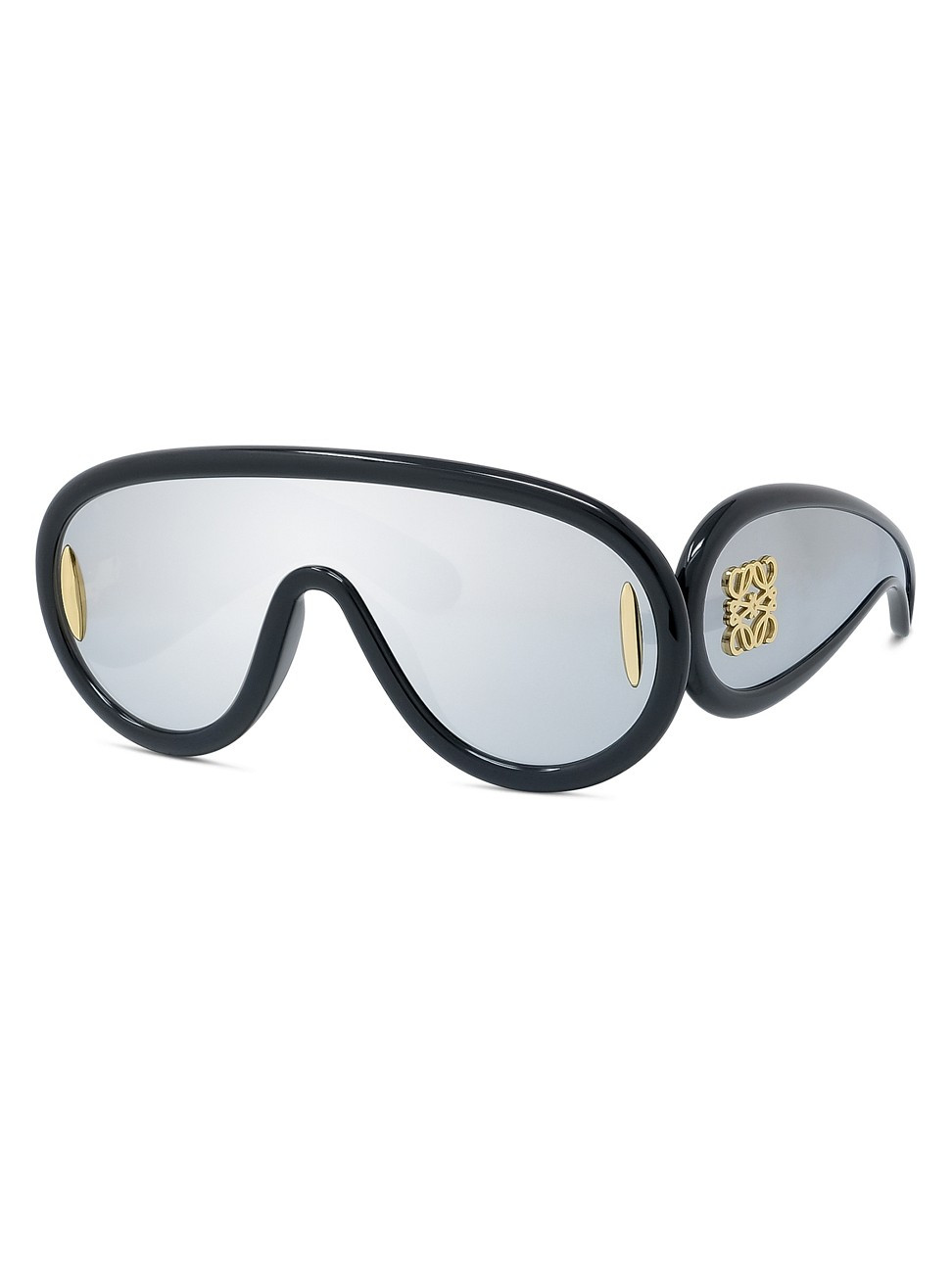 Women's LOEWE x Paula's Ibiza Mask Sunglasses - Shiny Black Smoke | Saks Fifth Avenue