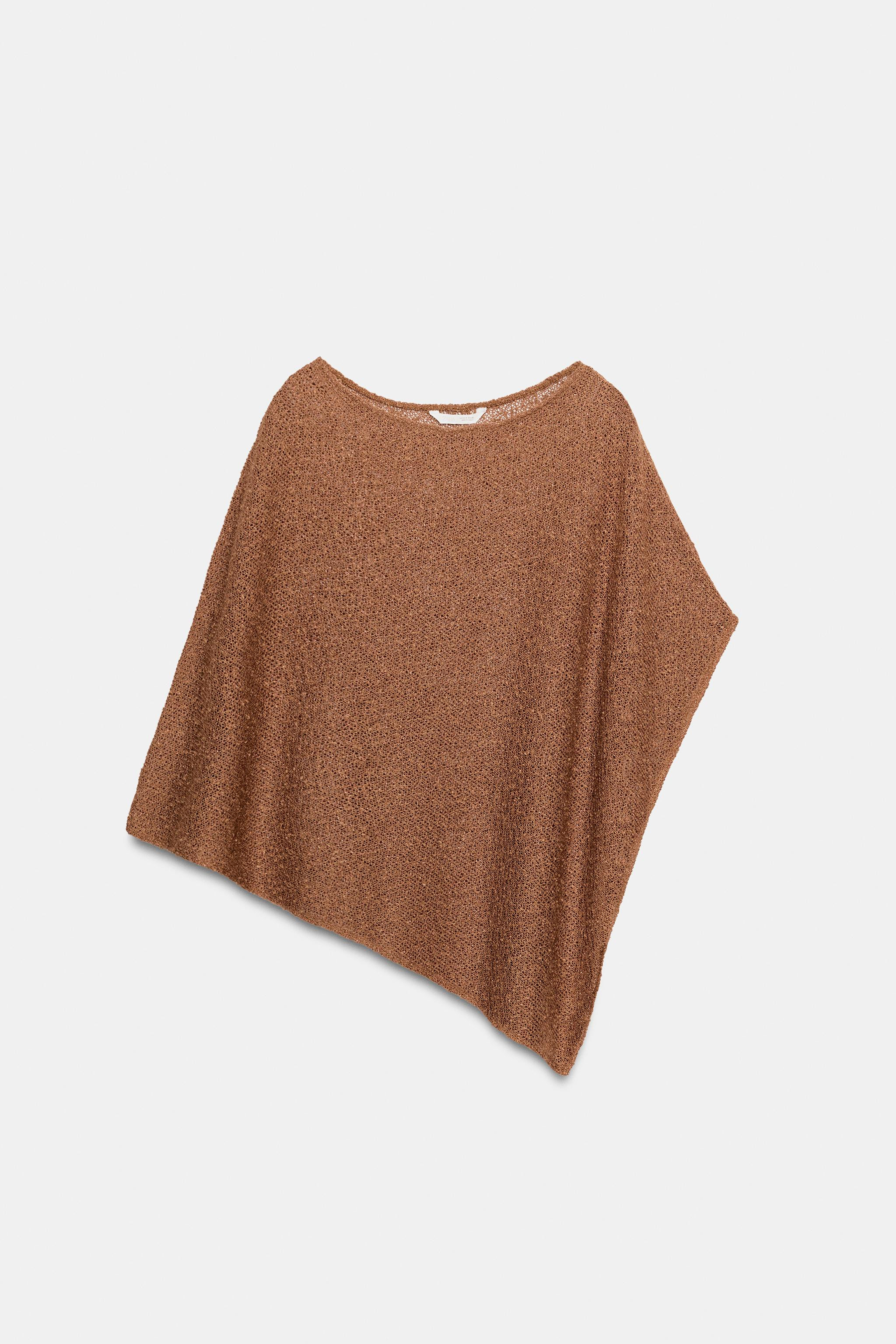 ASYMMETRIC METALLIC THREAD CAPE | Zara UK