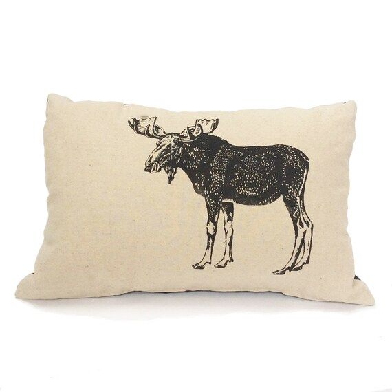 Moose Pillow, Rustic Pillow, Woodland Throw Pillow | Etsy (US)