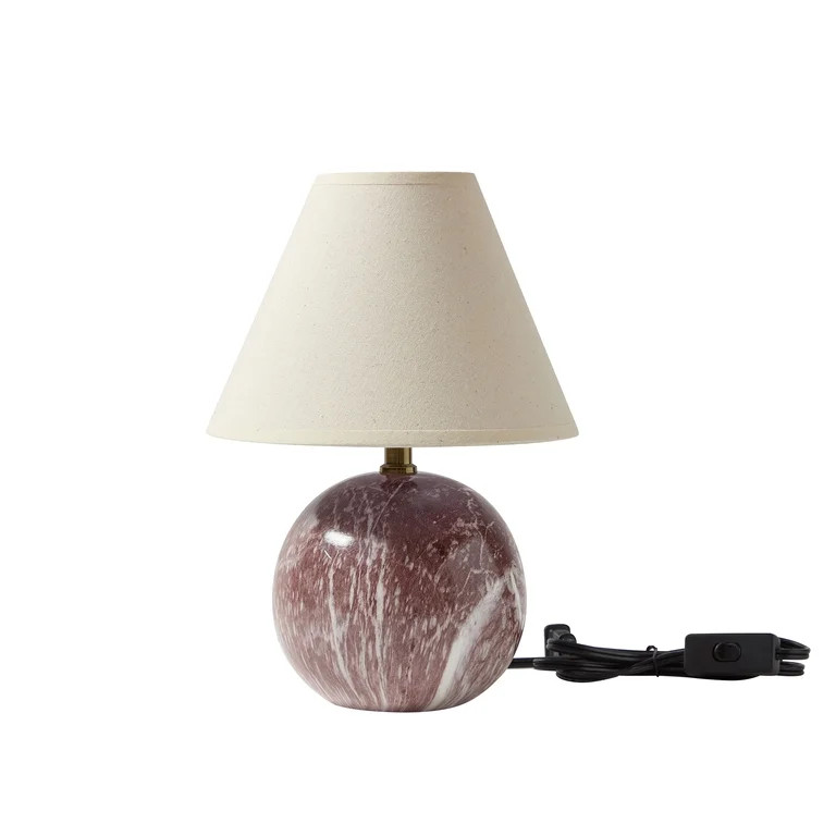 Home Decor Collection 12.5" Dark Red Marble Table Lamp | Walmart (US)