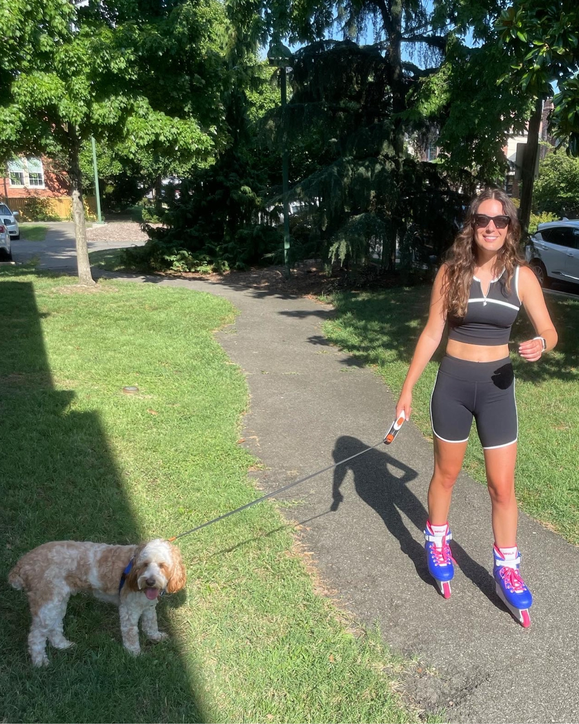 Am I walking the dog or is the dog walking me, living in matching sets this summer. 

#LTKSeasonal #LTKActive #LTKStyleTip