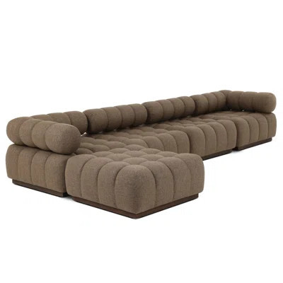 Roma Outdoor 4Pc Sectional W/ Ottoman-Hayes Cream | Perigold