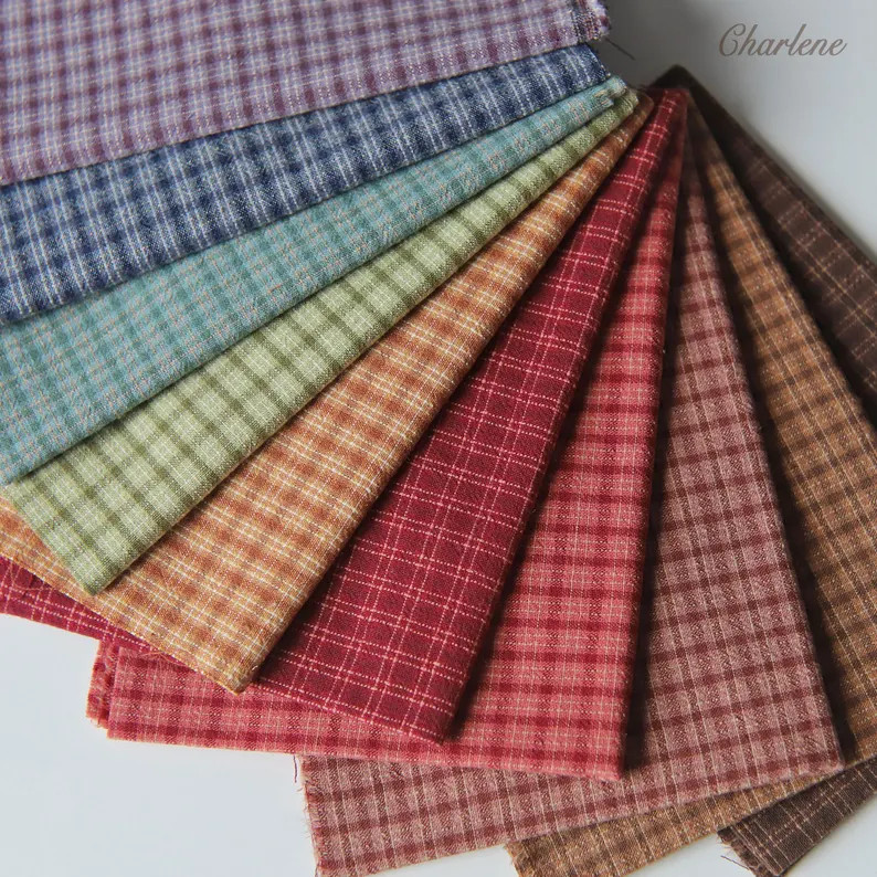 Pre-cut Plaid Cotton Fabric, in 10 Colors, Fabric Scraps, Doll Sewing Craft Supplies, Quilting Fa... | Etsy (US)
