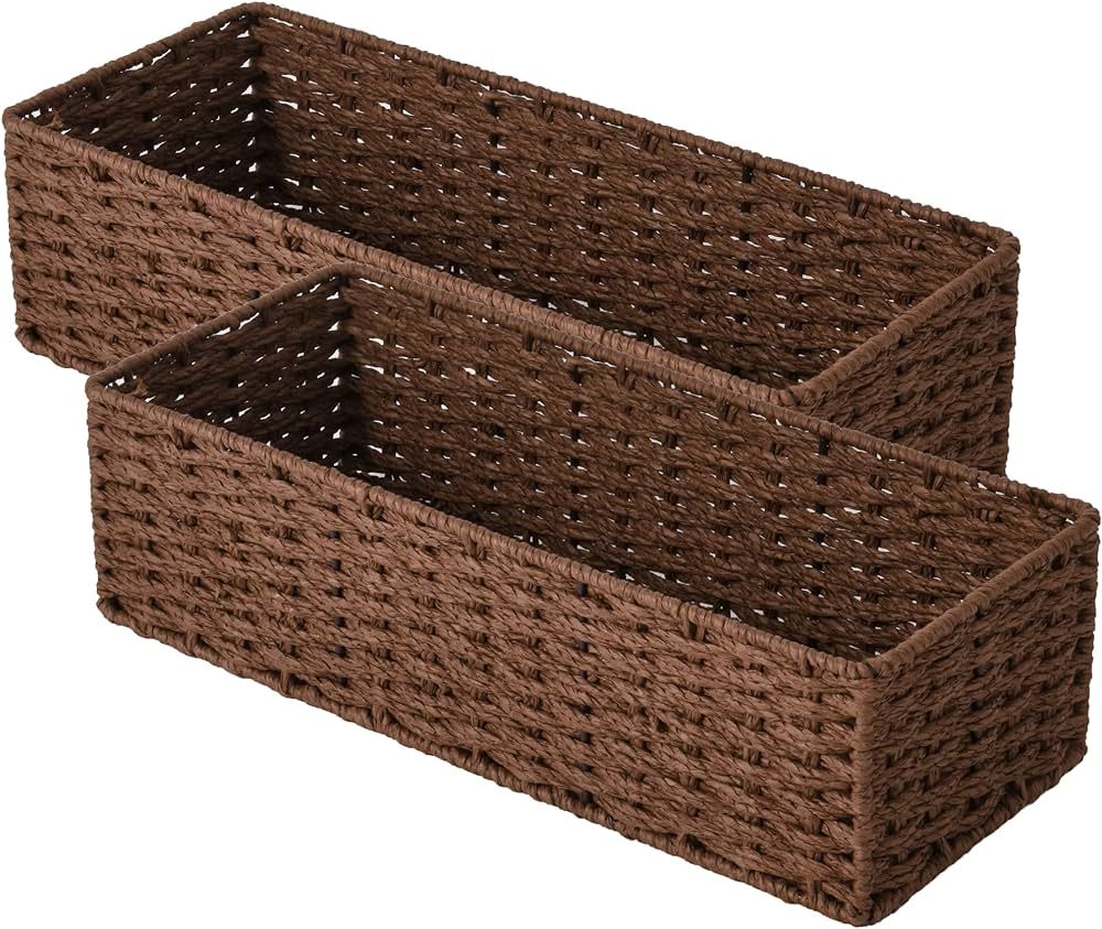 StorageWorks Toilet Basket Tank Topper, Toilet Paper Basket for Bathroom, Round Paper Rope Storag... | Amazon (US)