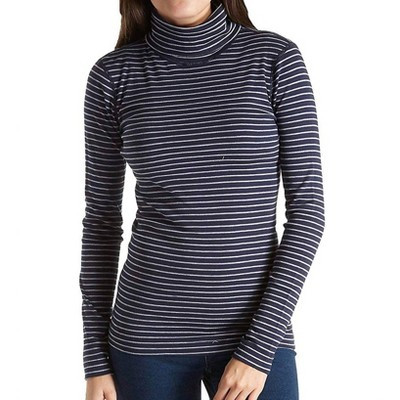 Women's Tahoe Stripe Diane Turtleneck Long Tight Shirt - three dots XS | Target