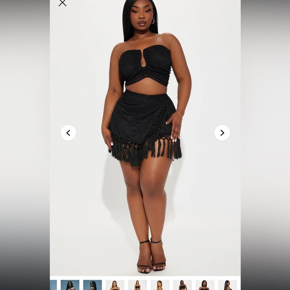 Fashion Nova Black Mini Wrap Skirt with Cut Out Design | Poshmark