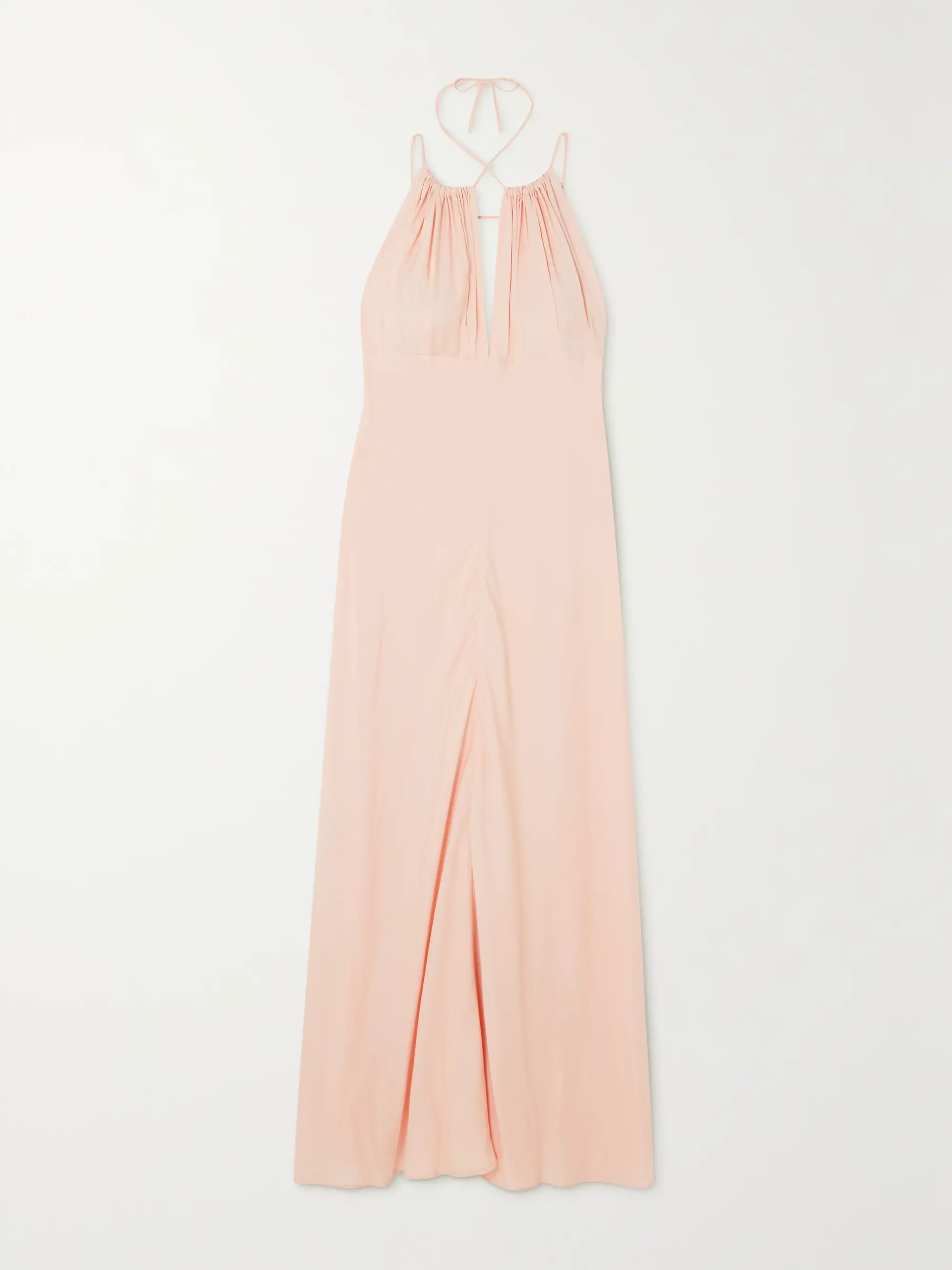 Gathered woven halterneck maxi dress | NET-A-PORTER (US)