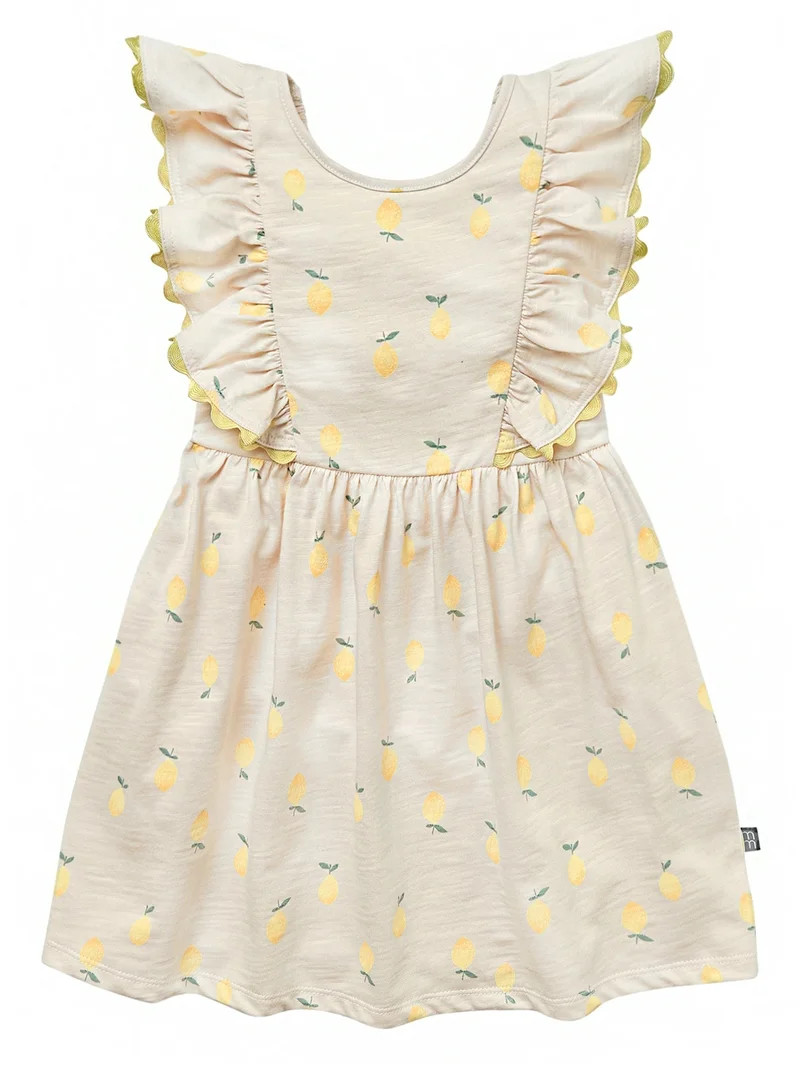 Modern Moments Toddler Girl Ruffle Sleeve Dress with RicRac Trim, Sizes 12M-5T | Walmart (US)