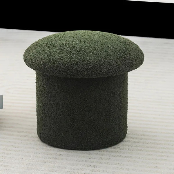 Adeco Foot Stool Velvet Mushroom Ottoman | Bed Bath & Beyond