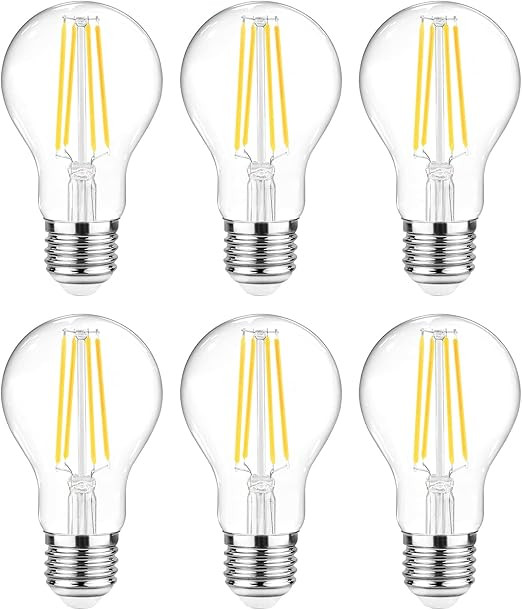 Ascher 60 Watt Equivalent, E26 LED Filament Light Bulbs, Daylight White 4000K, Non-Dimmable, Clas... | Amazon (US)
