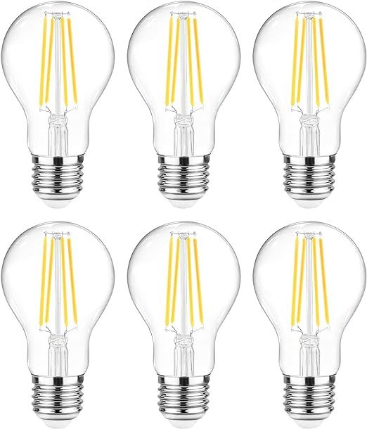 Ascher 60 Watt Equivalent, E26 LED Filament Light Bulbs, Daylight White 4000K, Non-Dimmable, Clas... | Amazon (US)