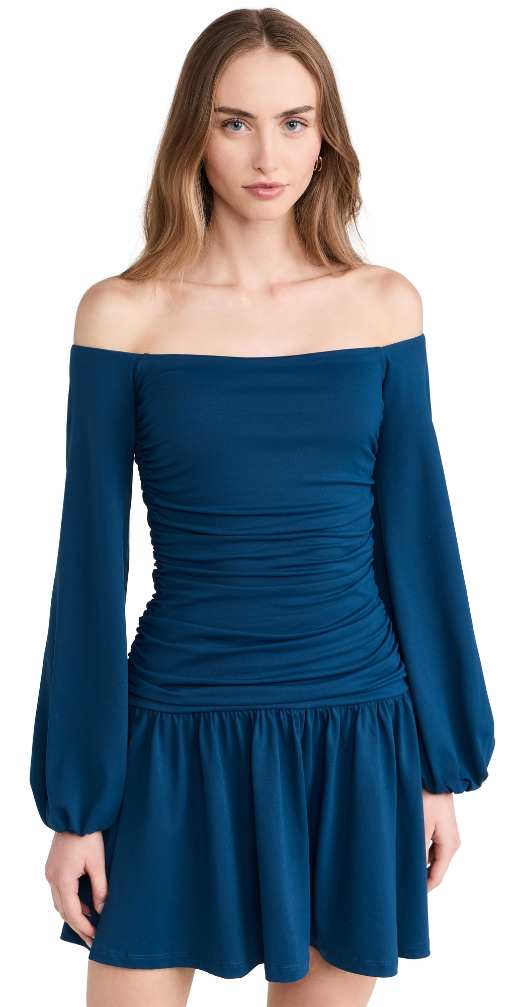 Susana Monaco Off Shoulder Poet Low Waist Dress Stratus M | Shopbop