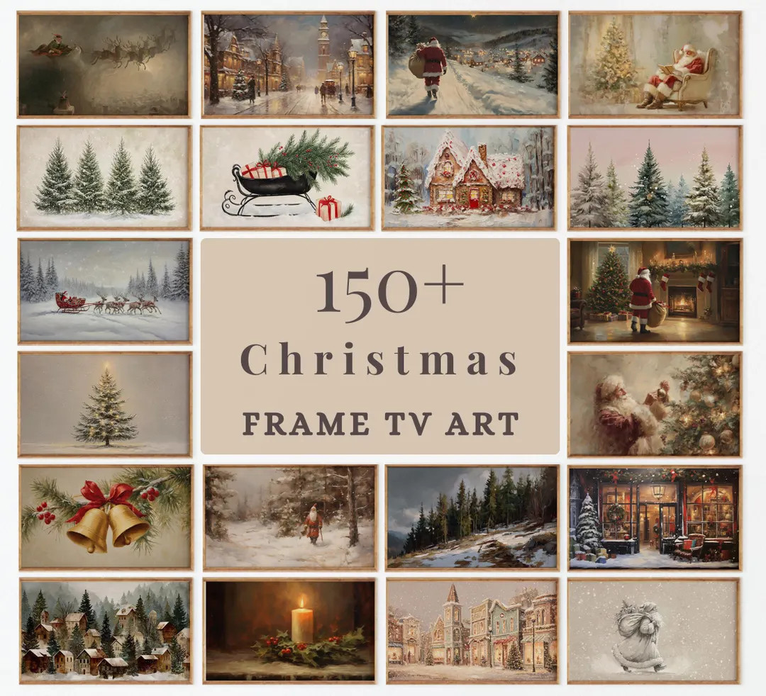 150+ Vintage Christmas Frame TV Mega Bundle, Winter Frame TV Art Set, Farmhouse Christmas Decor, ... | Etsy (US)