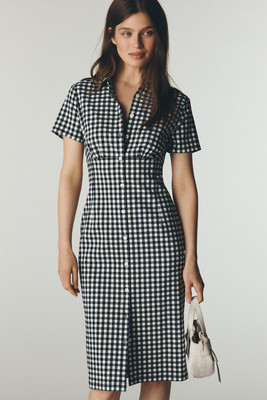 By Anthropologie Gingham Shirt Midi Dress | Anthropologie (US)