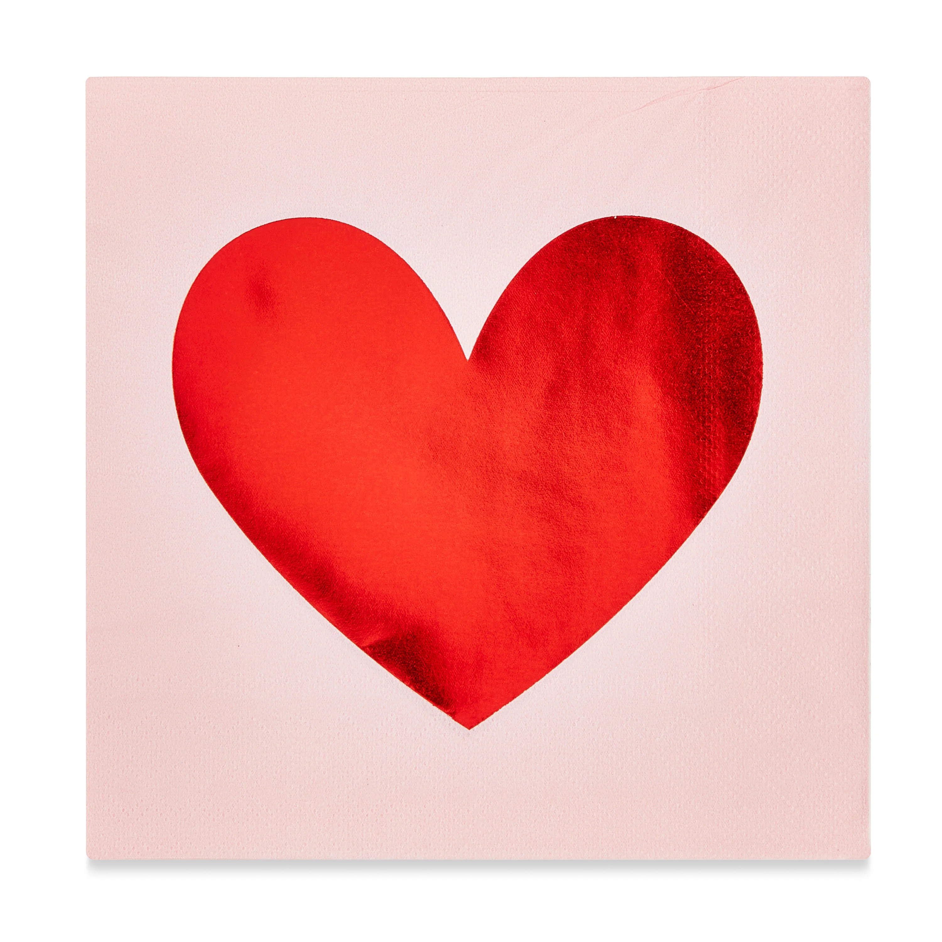 Valentine's Day Red Foil Heart Napkins, 16 Count, Way To Celebrate | Walmart (US)