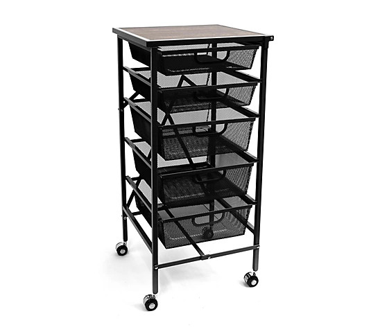 Origami 5-Tier Mesh Drawers Rolling Cart, SmallDesk - QVC.com | QVC