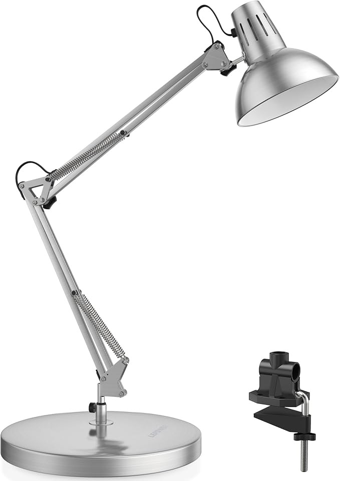 LEPOWER Metal Desk Lamp, Adjustable Goose Neck Architect Table Lamp with On/Off Switch, Swing Arm... | Amazon (US)