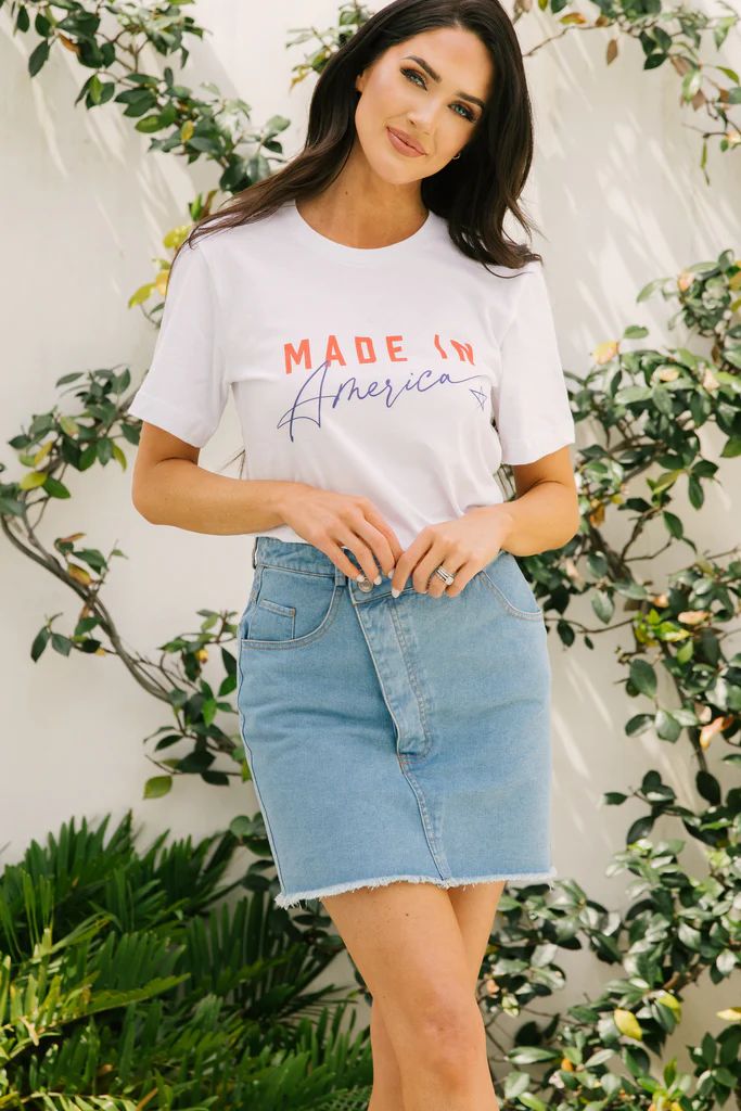 Made In America White Graphic Tee | The Mint Julep Boutique