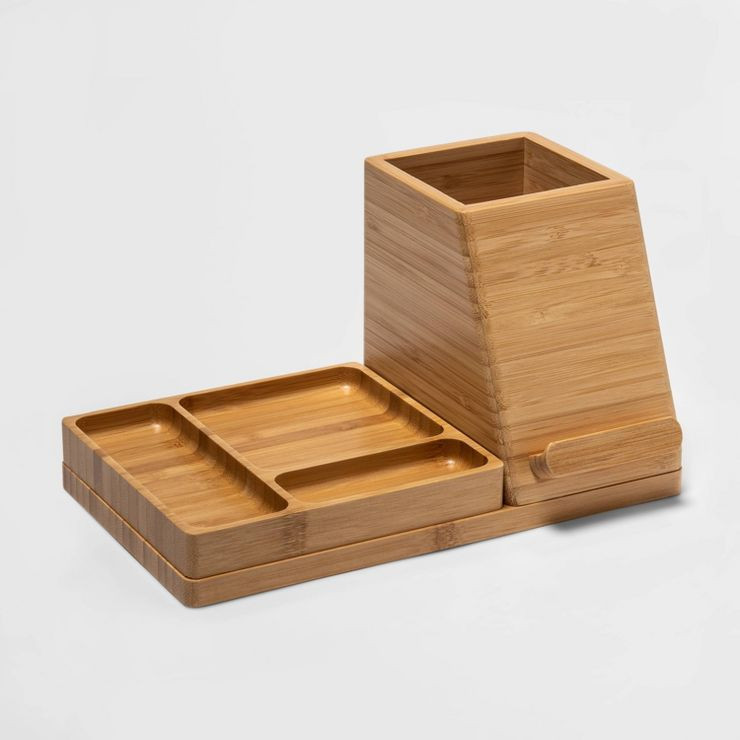 Medium Bamboo Desk Storage & 5V/2.4A 2-Port USB-A Qi Wireless Charger - Project 62™ | Target