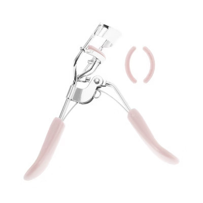 Unique Bargains Women Flat Handle Eyelash Curler Light Pink 1 Pc | Target