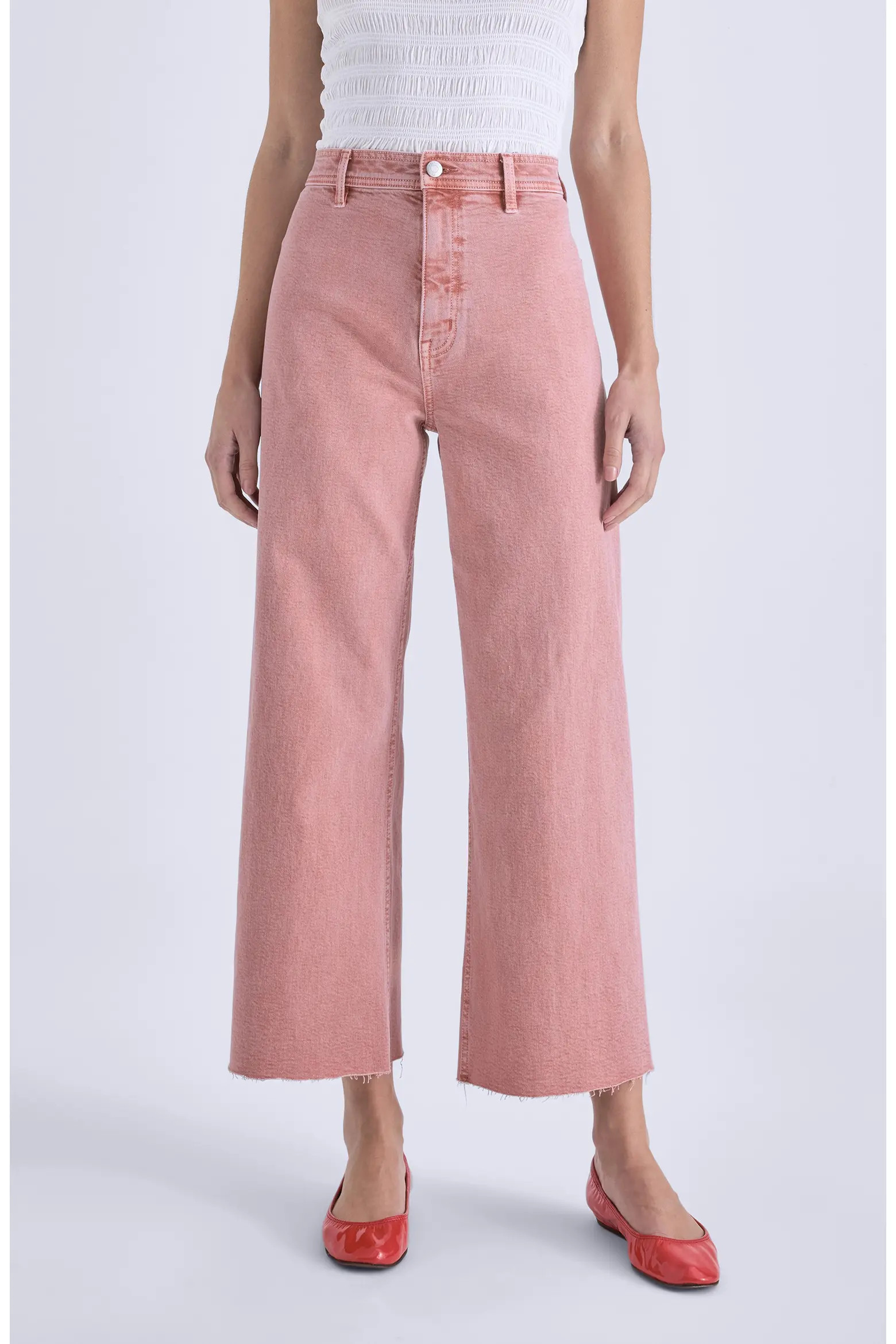 Penny Crop High Waist Raw Hem Wide Leg Jeans (Women) | Nordstrom | Nordstrom